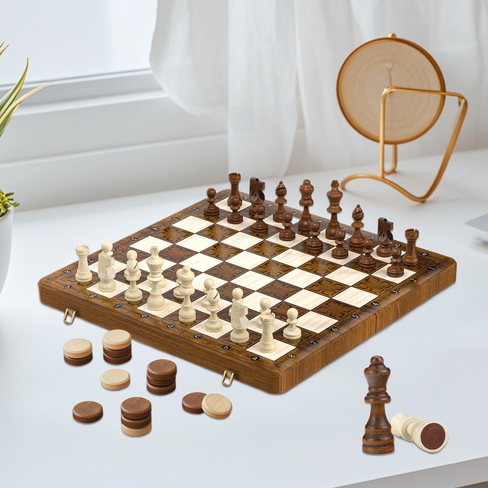 Juego De Plegable Tablero De Magnético De Madera | Actividades Interactivas Para Viajes Hogar Parques Aula Noches Familiares Viajes En Coche