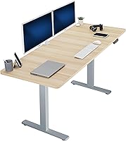 Vista 85 de VIVO DESK-KIT-1B7N-36 - Escritorio eléctrico de pie rústico de 71 x 36 pulgadas, ajuste de altura de memoria, serie 1B, marco negro con parte