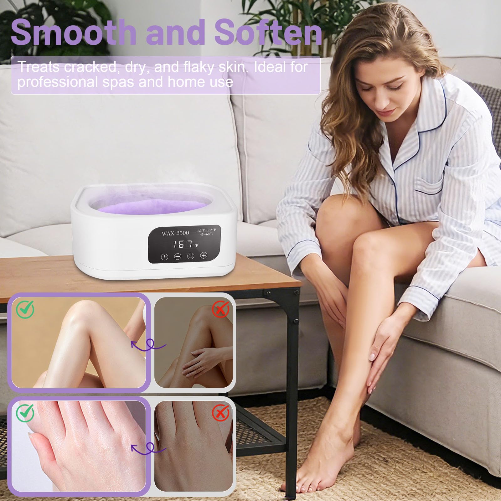 iklestar Paraffinbad für Hände und Füße, 3500ml Elektrisches Paraffinbäder Arthrose mit Timer, Wachserwärmer für Nagelstudios, pflegendes und feuchtigkeitsspendendes Set, Weiß