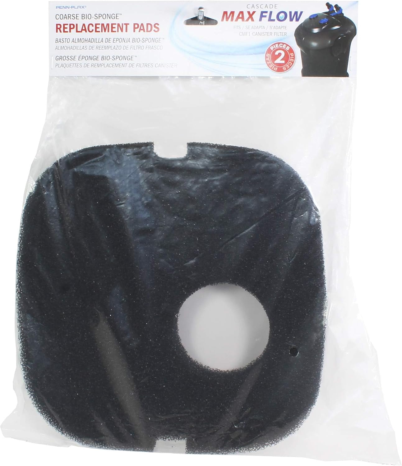Penn-Plax Cascade Bio-Sponge Replacement Pads for Cascade Max Flow Canister Aquarium Filters – 2 Pack