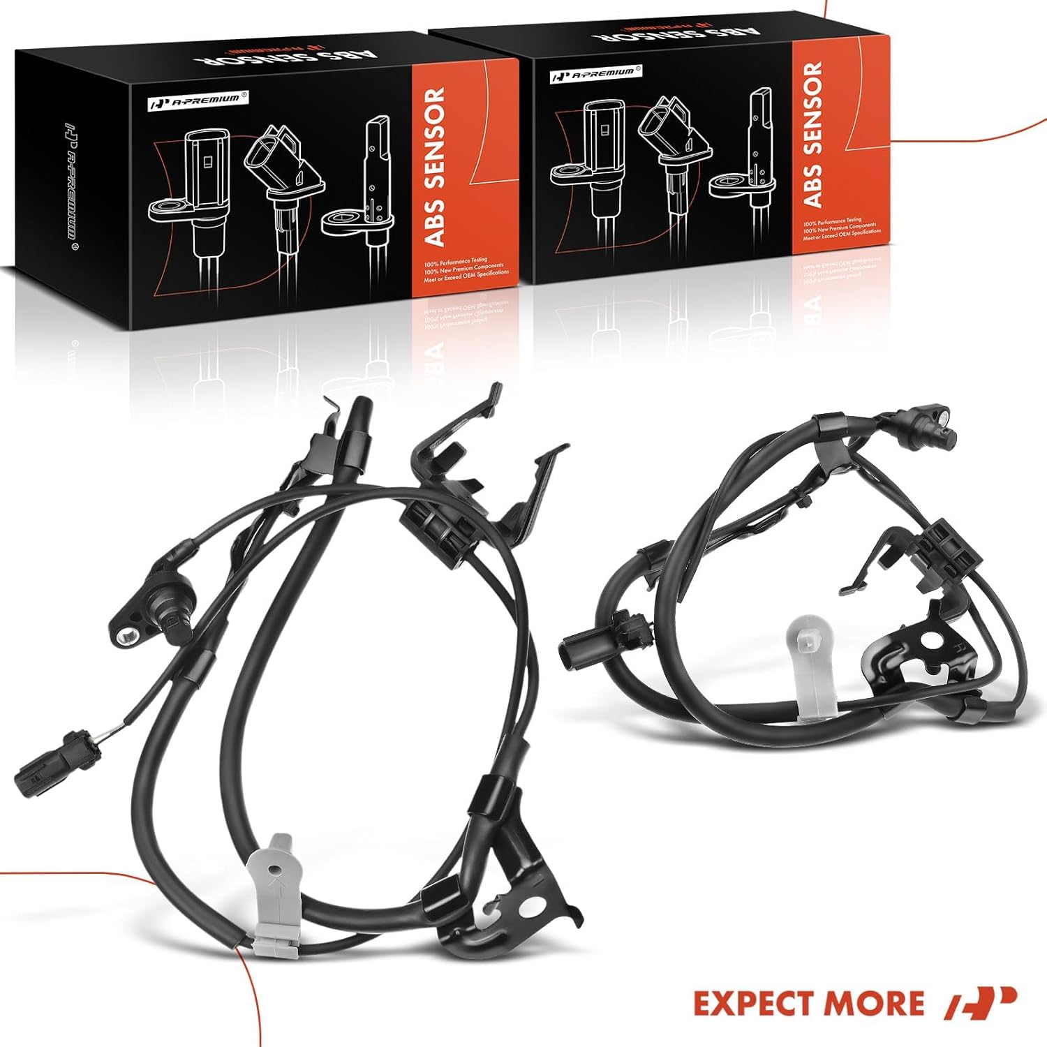 A-Premium 2PC Set Front ABS Wheel Speed Sensor Compatible with Toyota Sienna 2011-2015 2017-2018 2020, 2.7L 3.5L, [Van] Front Driver & Passenger Side