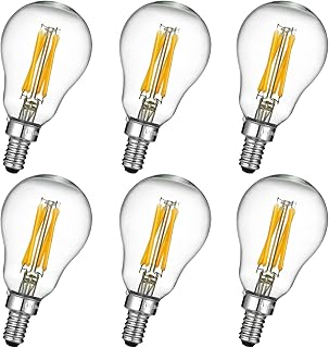 LiteHistory E12 led Bulb dimmable 6W Equal e12 Candelabra Bulb 60 watt A15 LED Bulb for Ceiling Fan,Chandeliers,Wall sconces Warm White 2700K 600LM AC120V Clear 6Pack