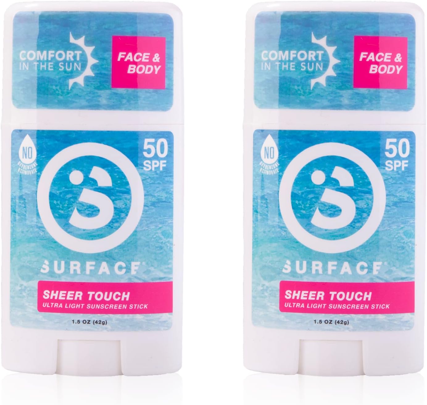Surface TROPIX Sheer Touch Sunscreen Stick, Water Resistant, UVA/UVB Broad Spectrum, Fast Drying Protection, PABA Free - SPF 50-2 PACK