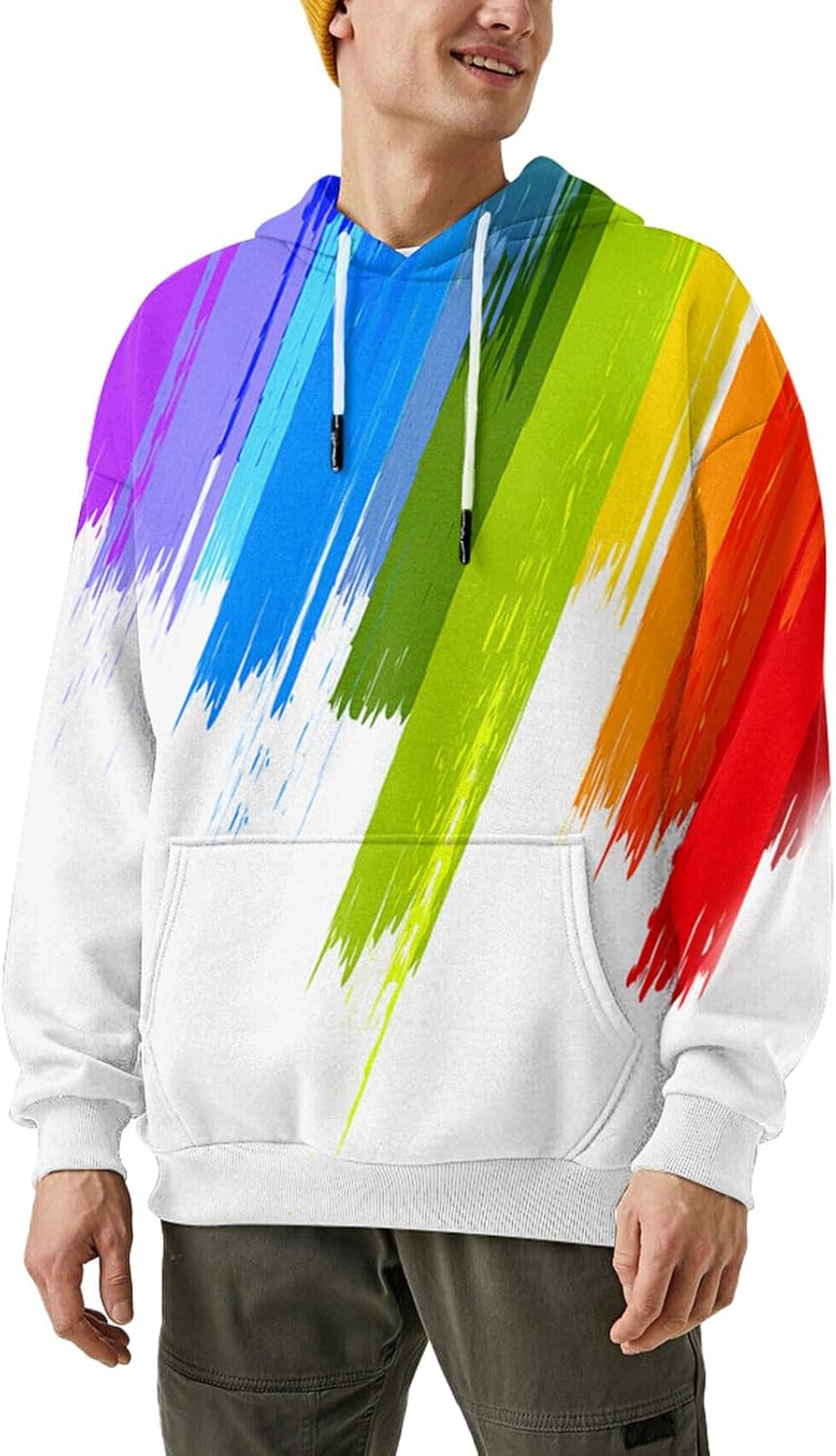 LAIDIPAS Hoodies for Men Women 3D Pullover Cool Hoodie Graphic Novelty Hooded Sweatshirts with Pocket