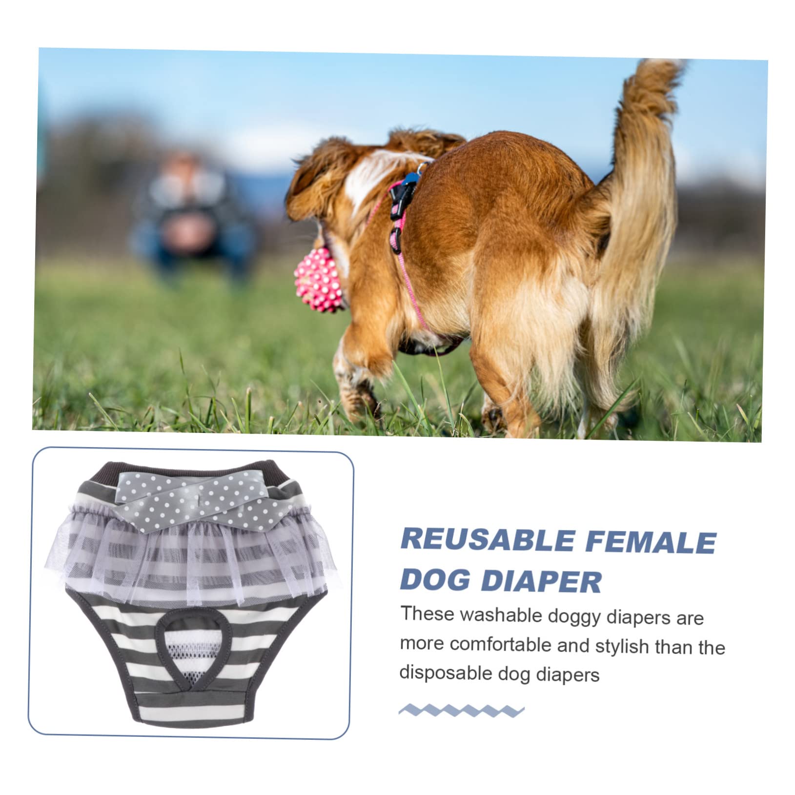 COLLBATH Dog Diapers Male Female Portable Doggie Diaper Delicate Pee Pads for Dogs