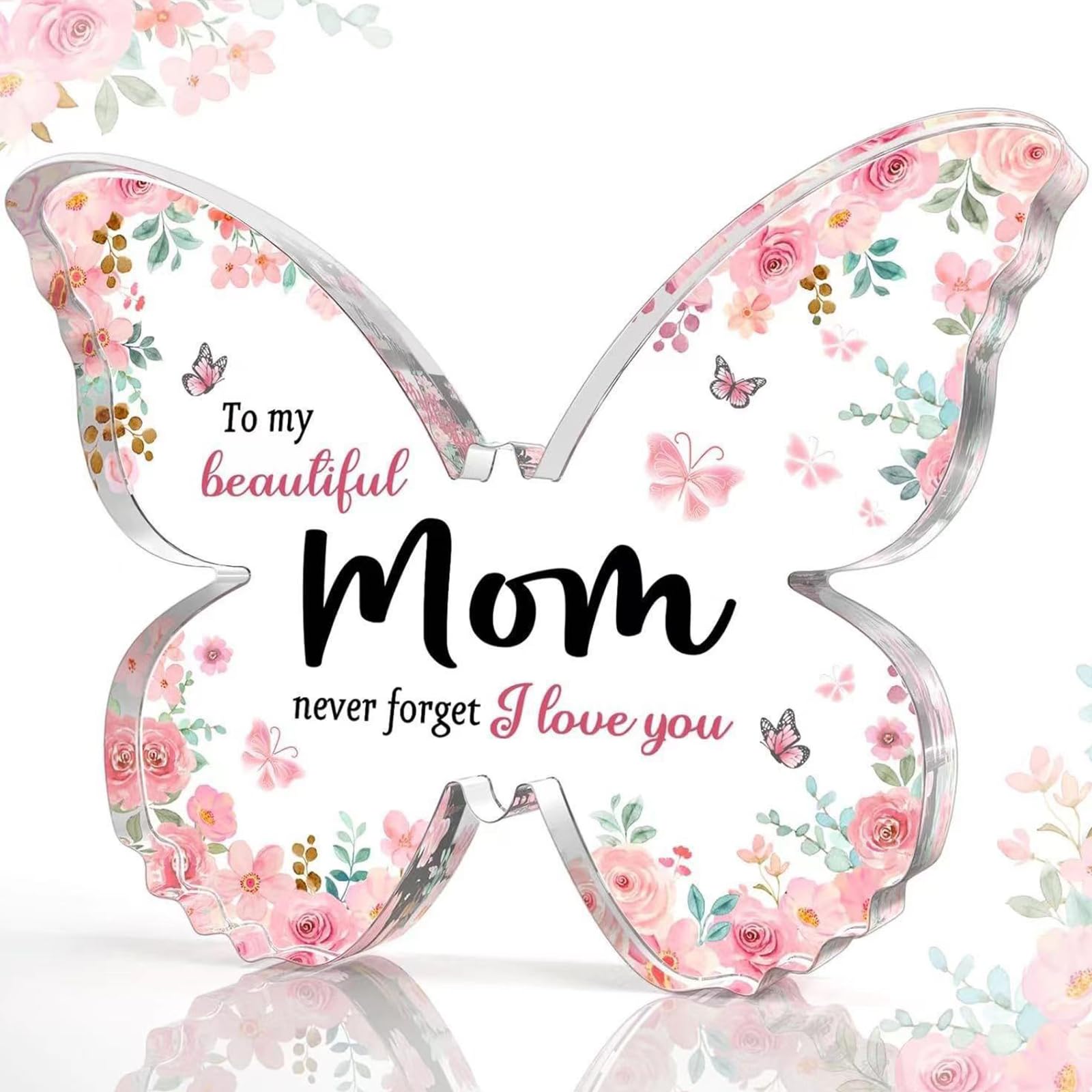 Technodry Mum Gifts - Butterfly Shaped Acrylic Plaque Plaques Idea Presents For From Daughter Son On Mother's Day, Birthdays,Anniversary Wedding,Valentines And Christmas Gifts