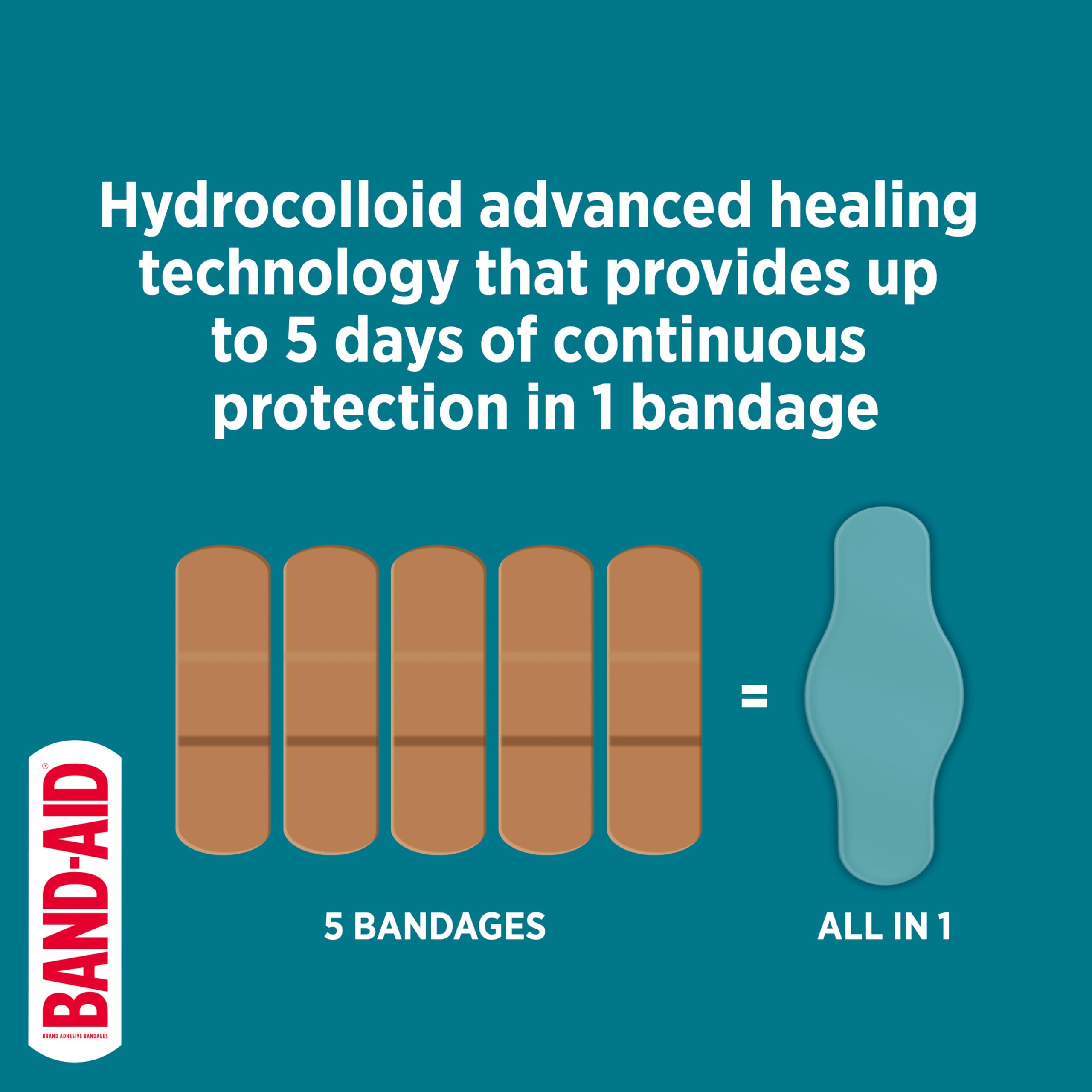 BAND-AID Brand Pro Heal 5 Day Protect Hydrocolloid Bandages, One Size, 10ct — Amazon image 3