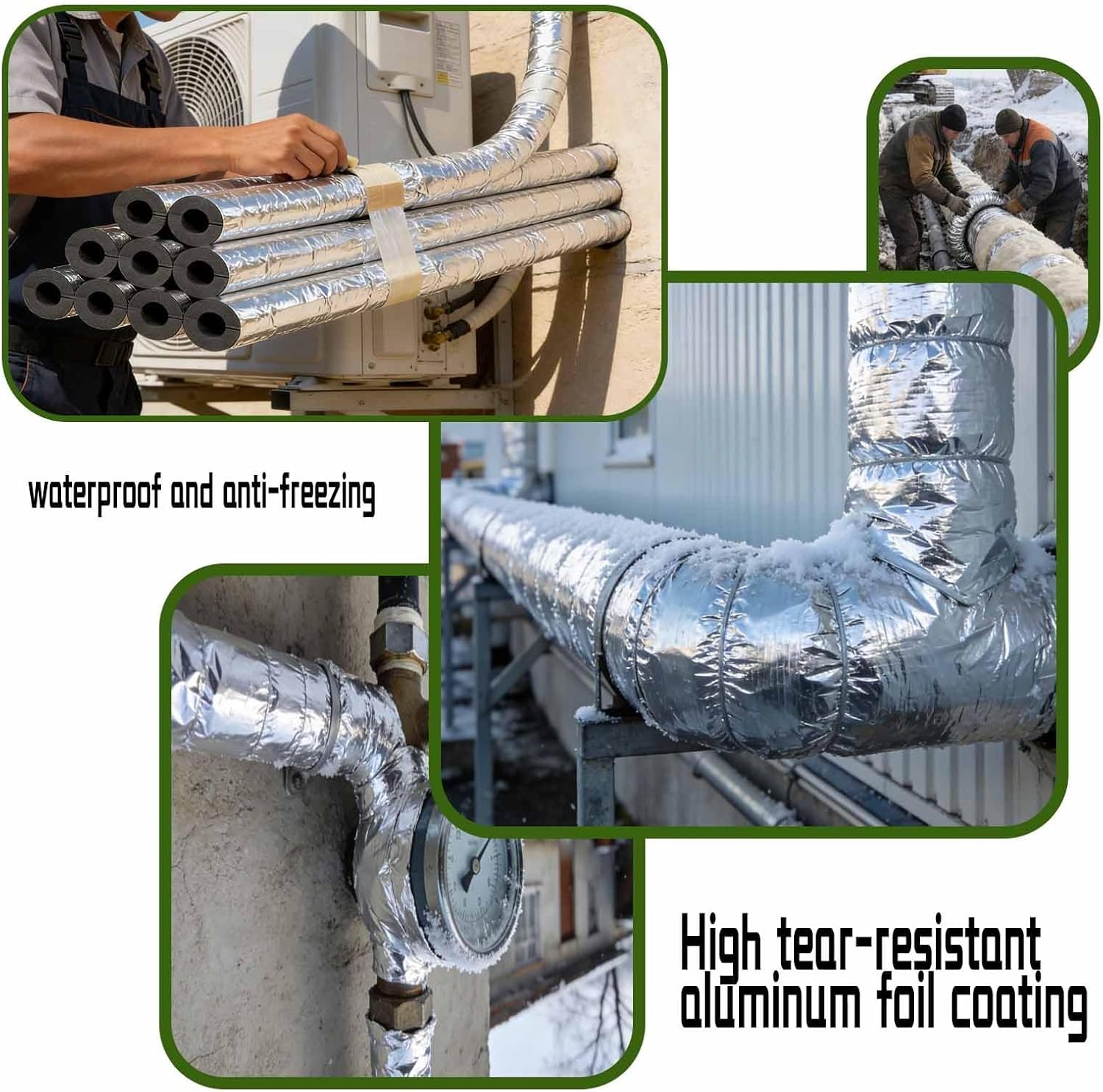Winter Insulation Tape，Water Pipe Insulation，Fire Retardant，Foam Tubing Heat Insulated Pipe，Anti -Freezing/Insulation/Flame Retardant, Lagging(ID89mmxT20mmx0.95m)