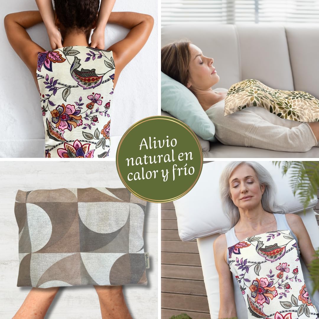 Saco térmico de semillas 40×28 cm tipo manta para microondas o congelador – Calor y frío – Lavanda y romero – SACOTERAPIA