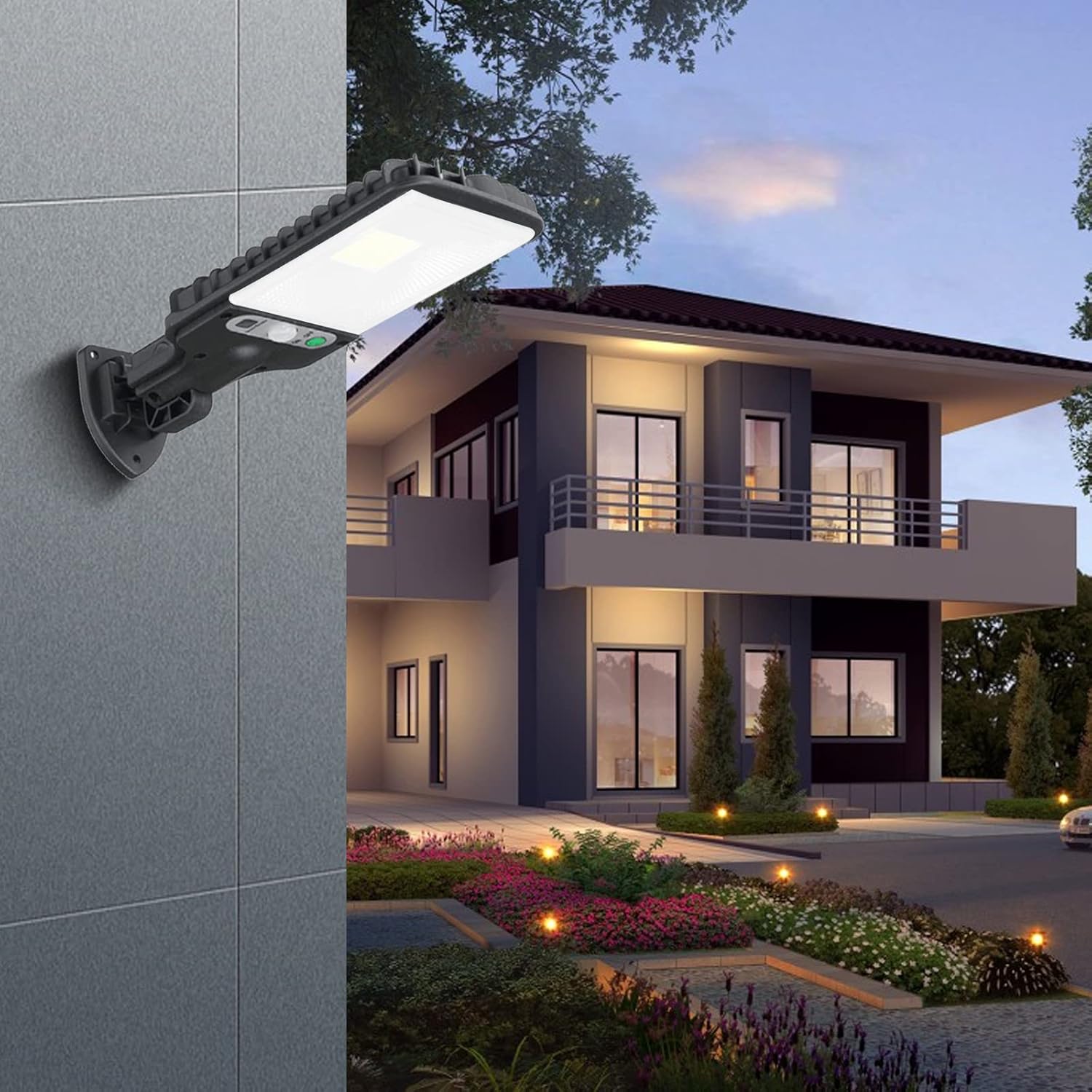 Solar Street Lights Outdoor - 3 Intelligent Lighting Modes, Ip65 ...