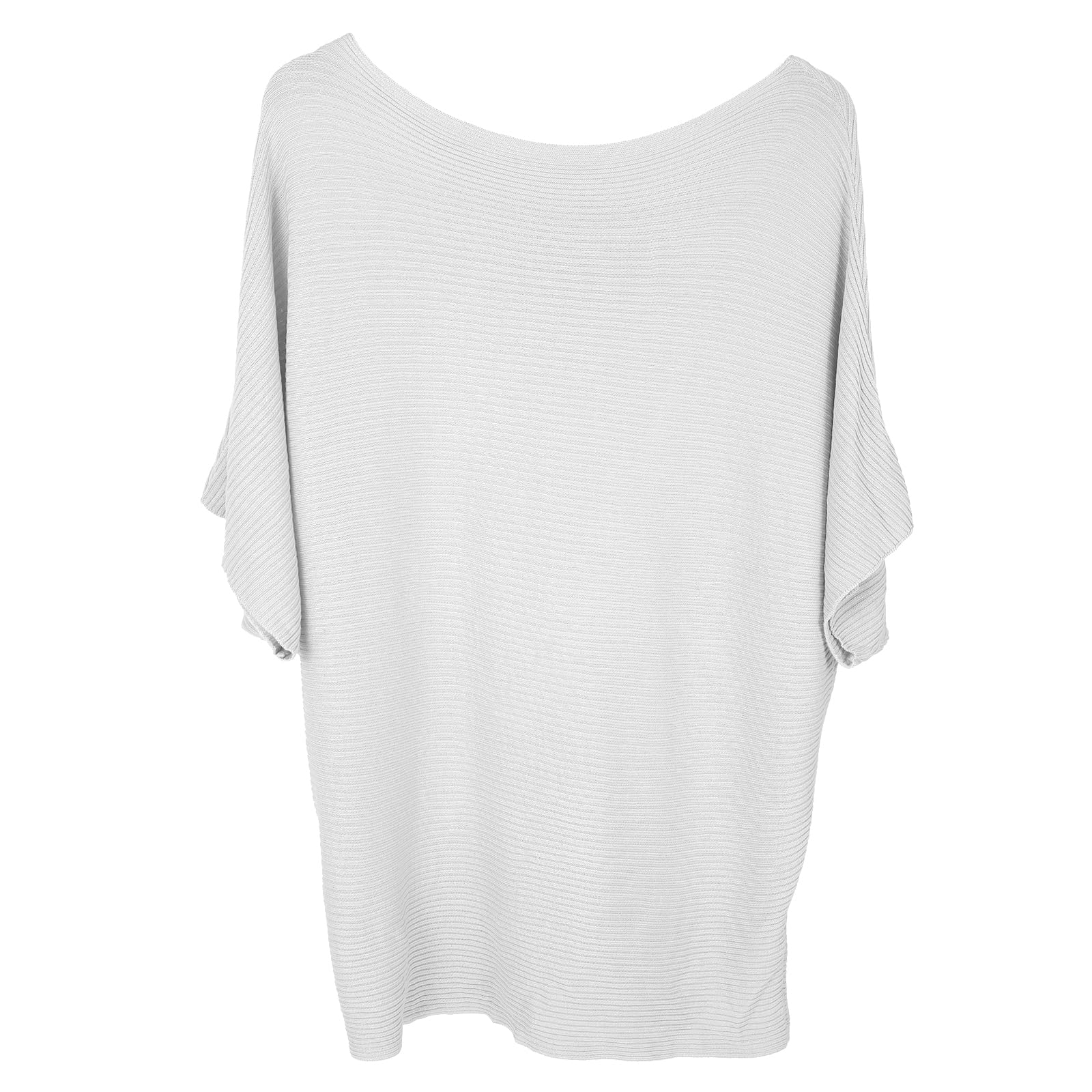 FULIER - Maglione Dolman da donna, con maniche a pipistrello e scollo a barchetta, lavorato a maglia, vestibilità ampia, taglia unica