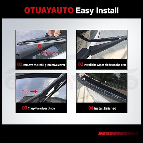 Miniatura 6 de OTUAYAUTO - Limpiaparabrisas trasero, 2 piezas de limpiaparabrisas trasero de coche