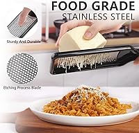 Vista 2 de LHS Rallador de queso cítrico y limón, herramienta de cocina de acero inoxidable para queso parmesano, jengibre, ajo, nuez moscada, chocolate