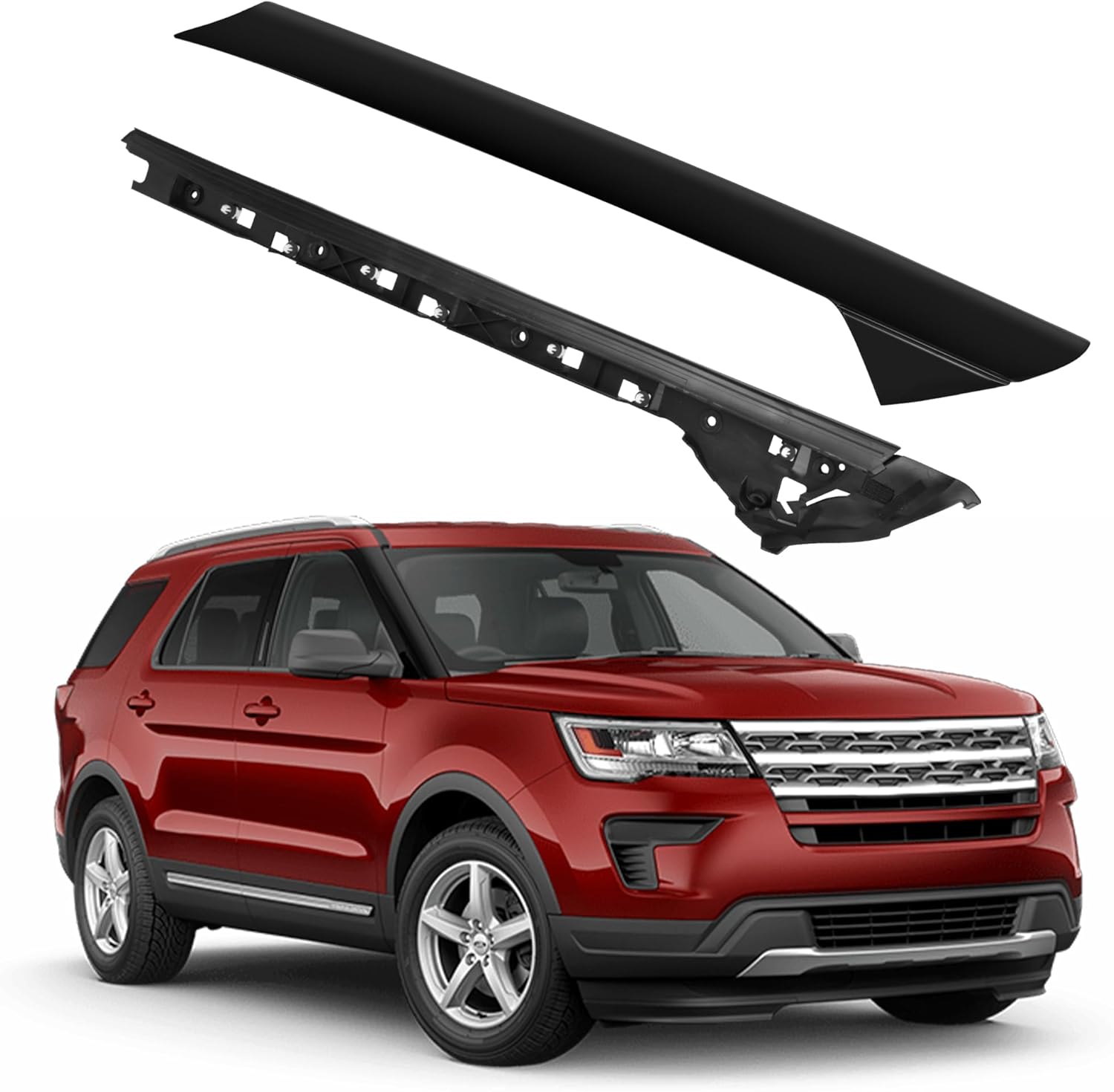 HYR A-Pillar Windshield Trim Molding Set Fit for Ford Explorer 2011-2019, Passenger Front Right Side, Outer & Inner, 926-451 BB5Z7803144AA BB5Z7803136AA BB5Z7803136BA