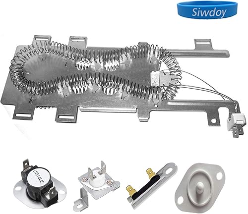 Miniatura 7 de Siwdoy 8544771 279973 3392519 8577274 Kit de corte térmico de elemento calefactor de dúo con termistor y fusible térmico compatible con secadores