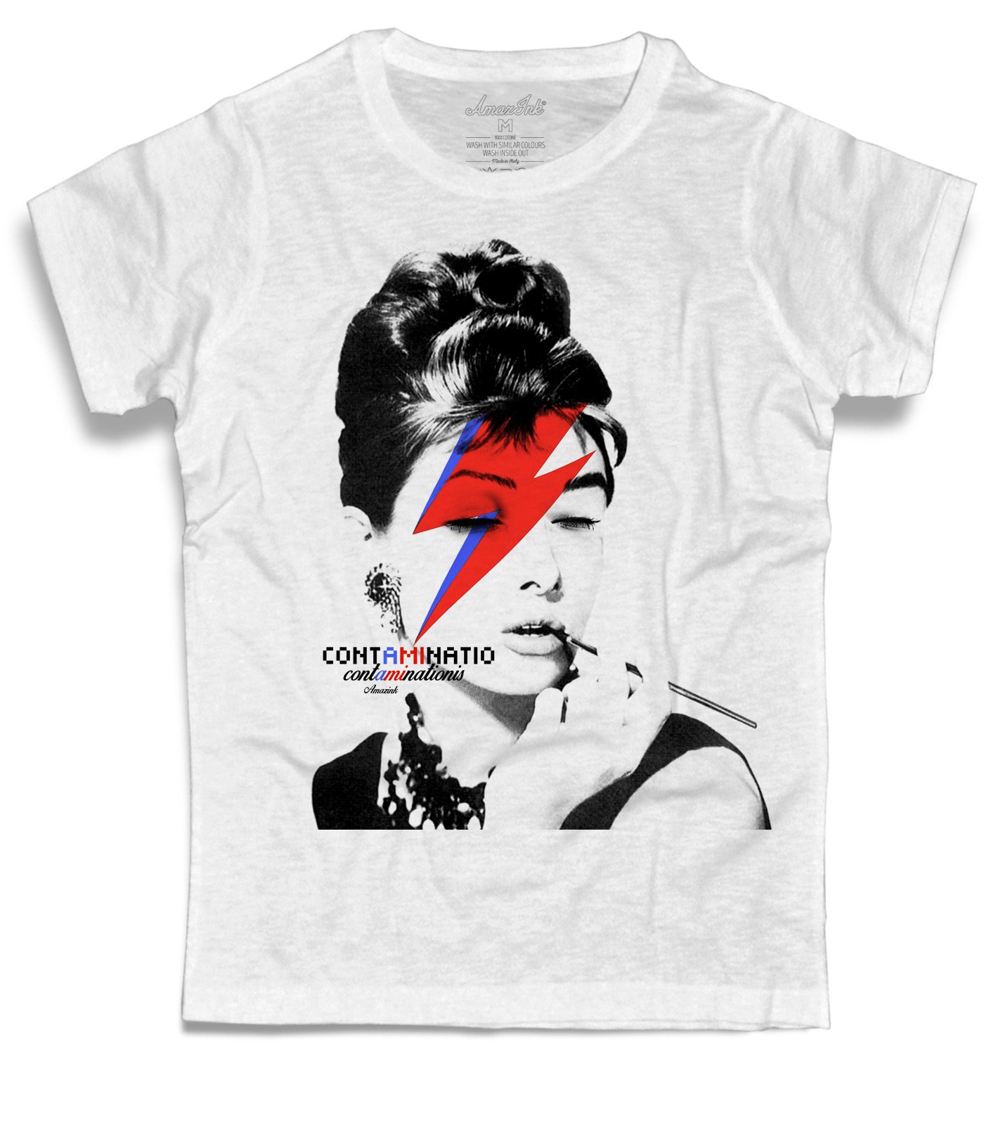 T-Shirt Uomo Nera Rebel Rebel Fulmine Thunder David Duca