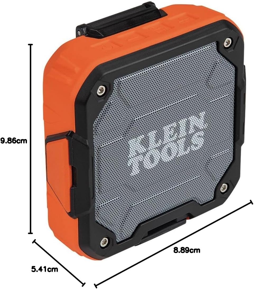 KLEIN TOOLS AEPJS2 Bluetooth Speaker with Magnetic Strip and Hook, Rechargeable, Wireless and Aux Capable, Hands Free Capable, 10 Hr Run Time, IP54 Dust and Water Resistant - Image 2