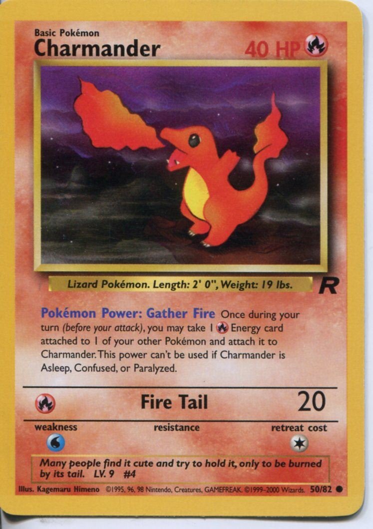 Wizards of the Coast Pokemon Team Rocket Common Card #50/82 Charmander