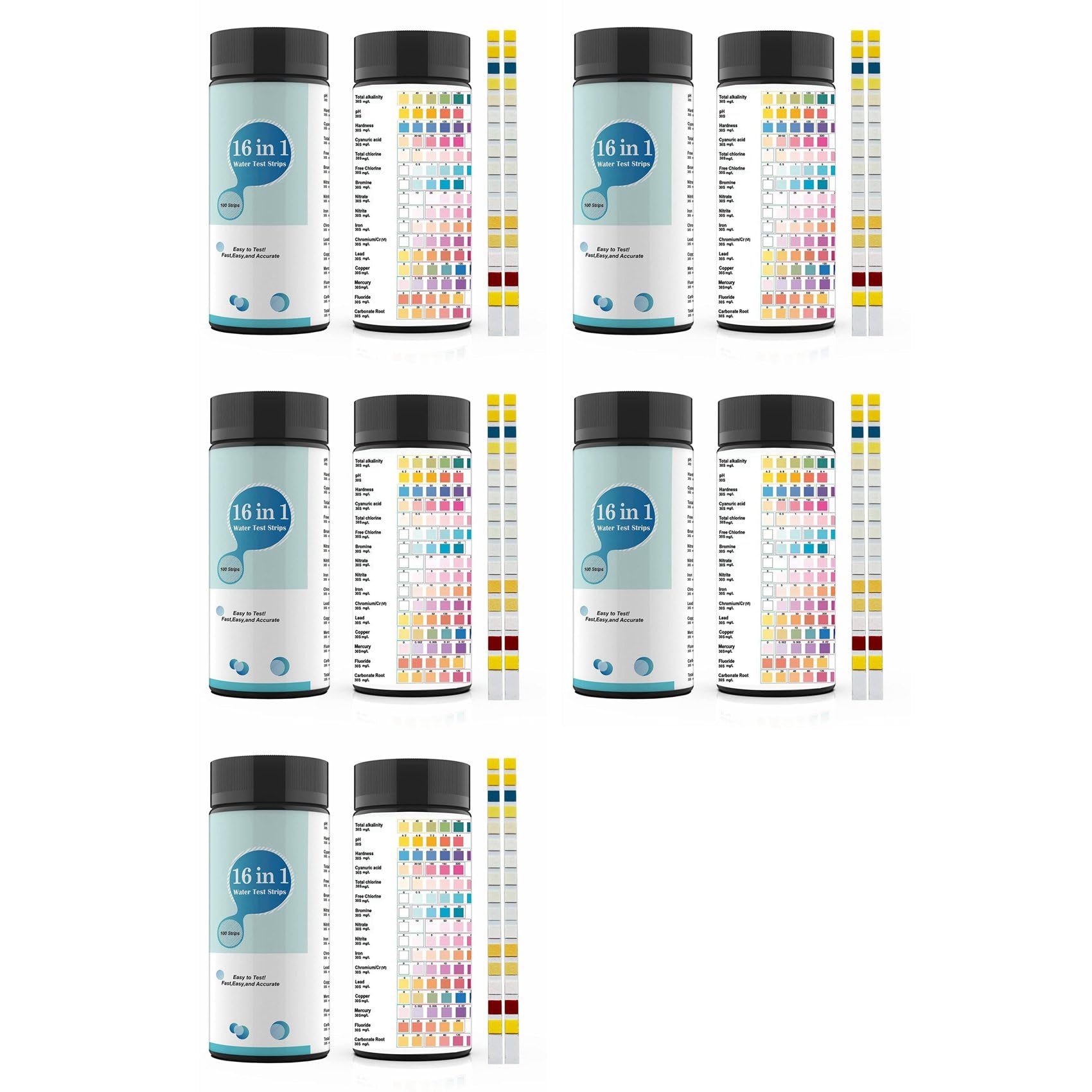 Jnchdghwa As Shown 16 In 1 Water Test Kits,500Pcs Drinking Water Testing Strips,Tap And Well Water Test Strip&Etesting For Ph,Lead,Chlorine