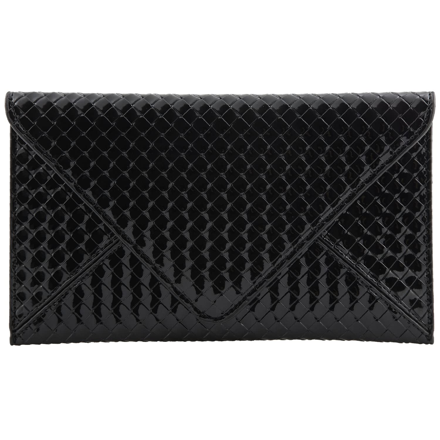 JNB Faux Patent Leather Glossy Envelope Clutch