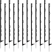 Vista 1 de Paquete de 50 postes eléctricos para cerca, postes de plástico de 40 pulgadas, postes de valla resistentes para patio de jardín, valla de alambre