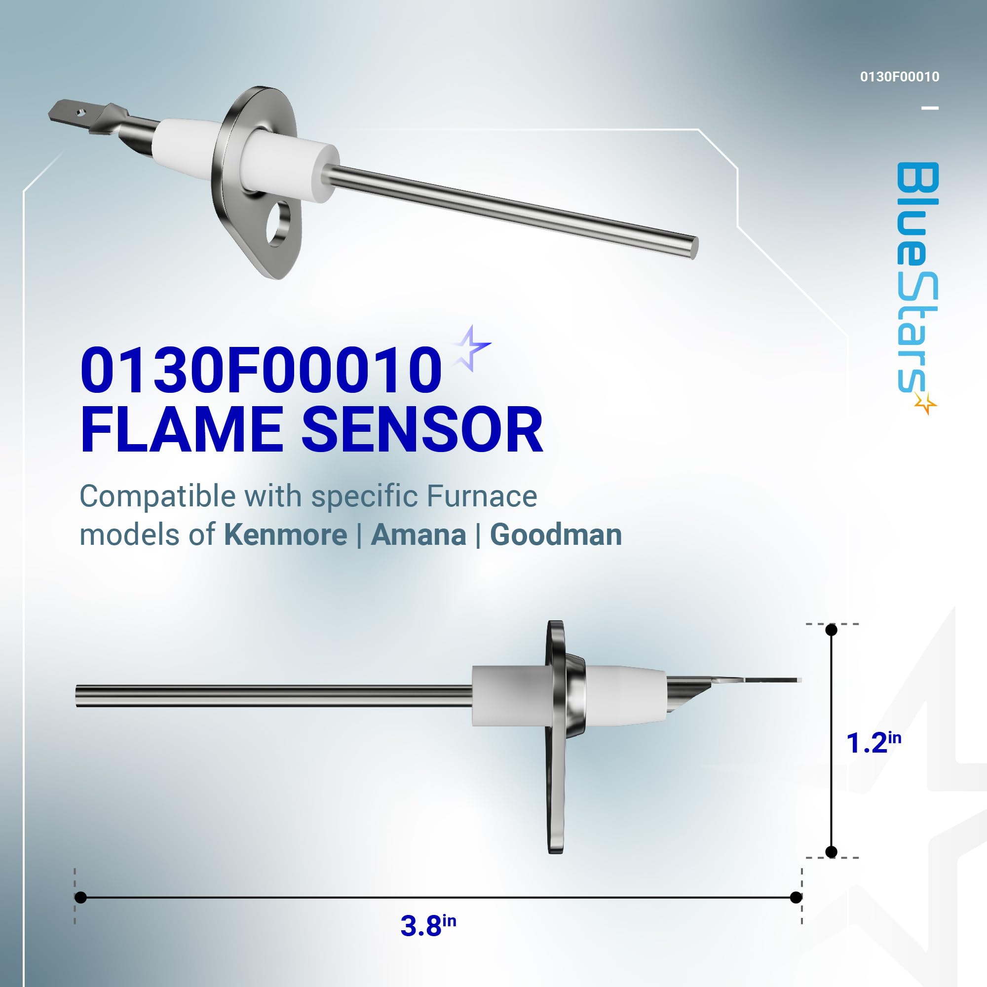Goodman Furnace Flame Sensor (2-Pack) Replaces 0130F00010