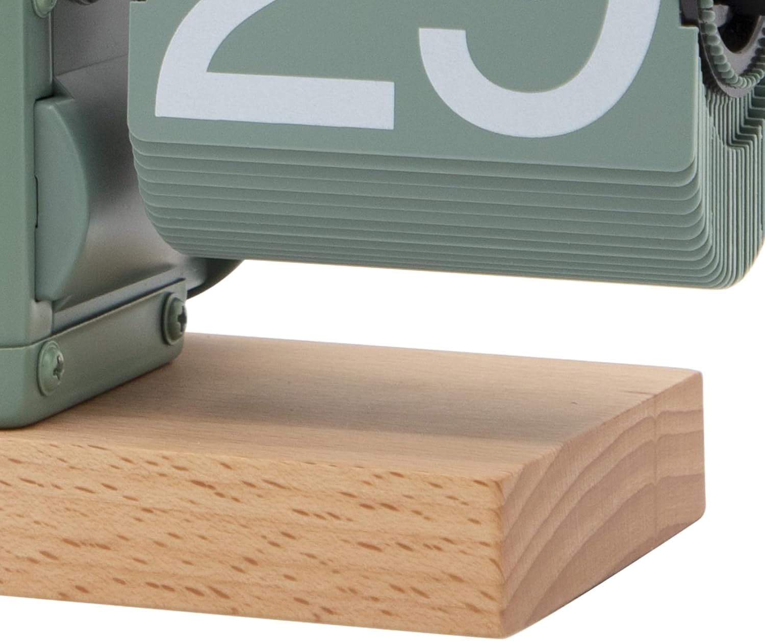 Beech Wood Base Flip Down Clock,Retro Digital Flip Desk Clock,Vintage Auto Flip Clock,Mechanical Clock,Battery Operated Digital Display,Home And Office Decorations(No Battery Included)-Green