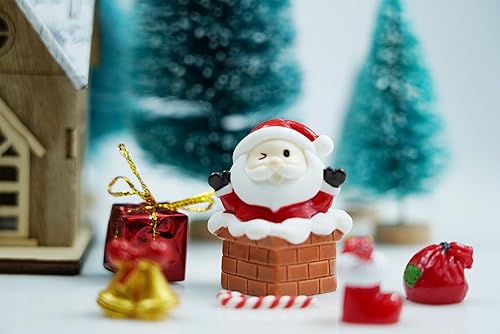 Miniatura 6 de Kit de Navidad de casa de muñecas a escala 112, decoración de escenas pequeñas, muérdago de pino, corona de Navidad, muñeco de nieve en miniatura,