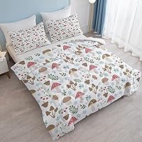 Vista 64 de SOULZZZ Juego de ropa de cama retro hippie tamaño matrimonial, edredón floral de hongos margaritas para niñas y mujeres, edredón negro con 2 fundas