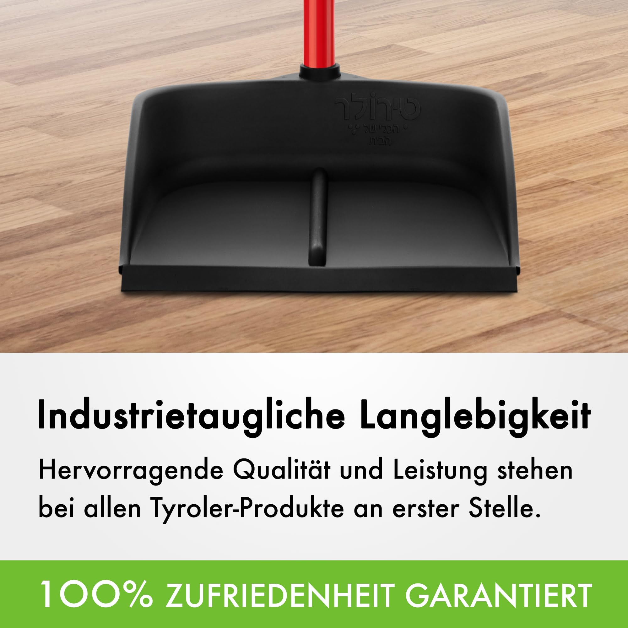 Magische Kehrschaufel mit langem Stiel, 90 cm, schwarz