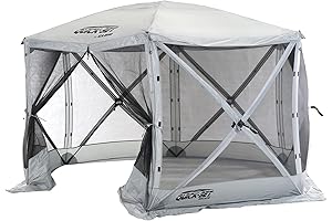 CLAM Quick-Set Pavilion Tent: 6-Sided Pop-Up Gazebo for Outdoor Adventures