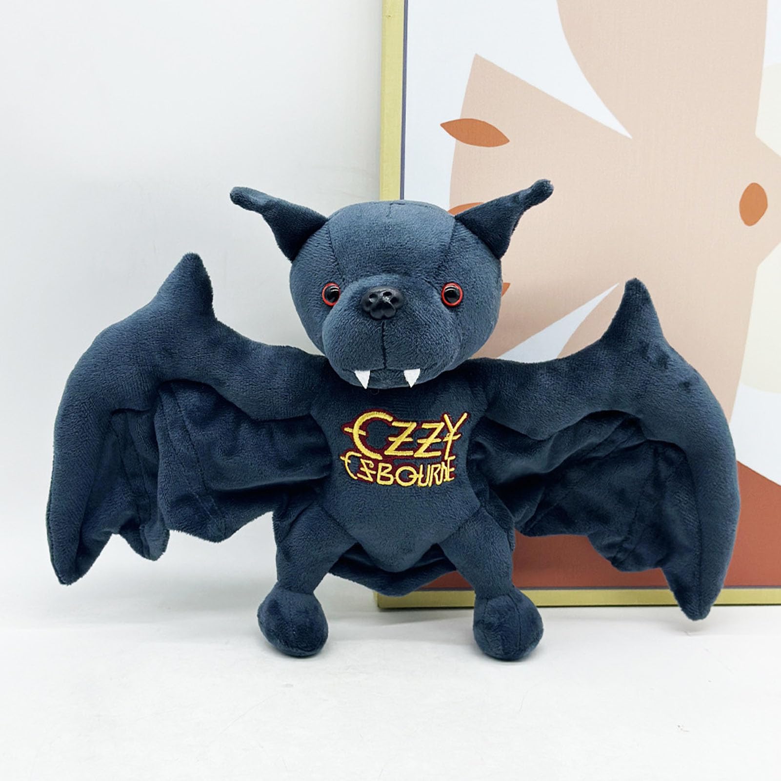 Yanmis Bat Plush Toys, Bats Plushie Dolls Soft Cute Bat Stuffed Animal with Gold Embroidery for Rock Music Fan (Magnetic) - Image 3