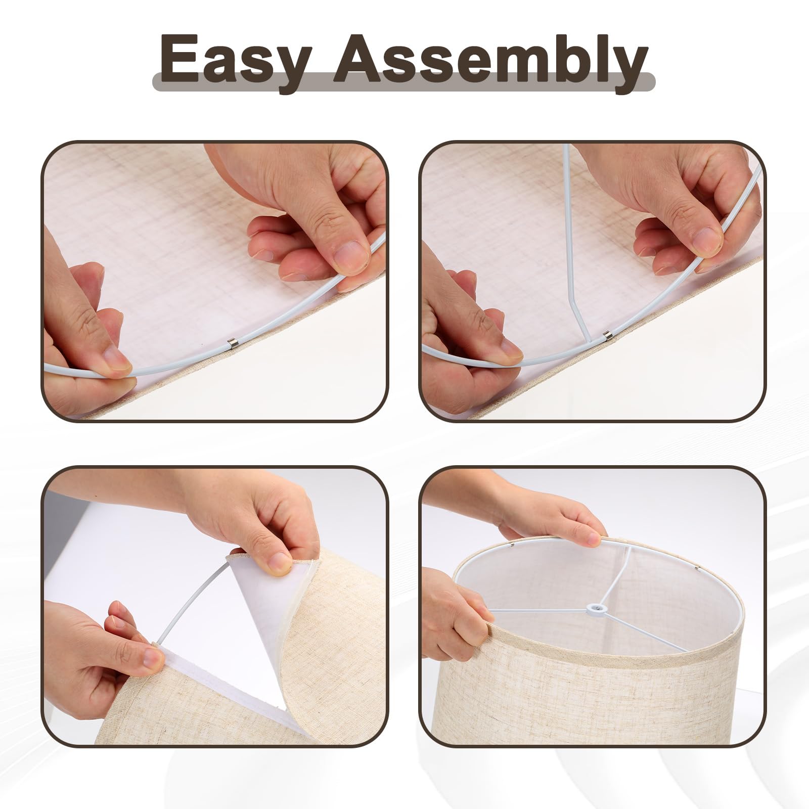 Drum Linen - Paralume a forma di ragno, 2 pezzi, 30,5 x 33 x 25,4 cm, colore: Beige