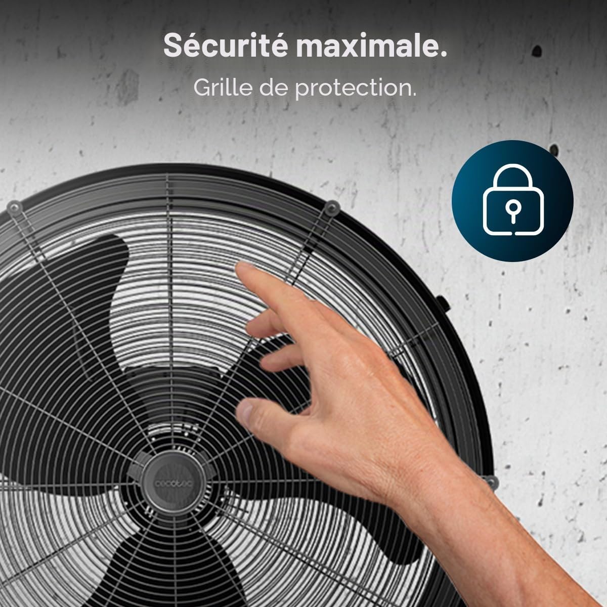Cecotec Ventilateur de Sol Industriel Proindustry 2400, 180W, Diamètre 60 cm, 3 Vitesses, Pales en Aluminium, Débit d'Air 9832,8 m³/h, Design Transportable, Grille de Protection, Facile à Utiliser