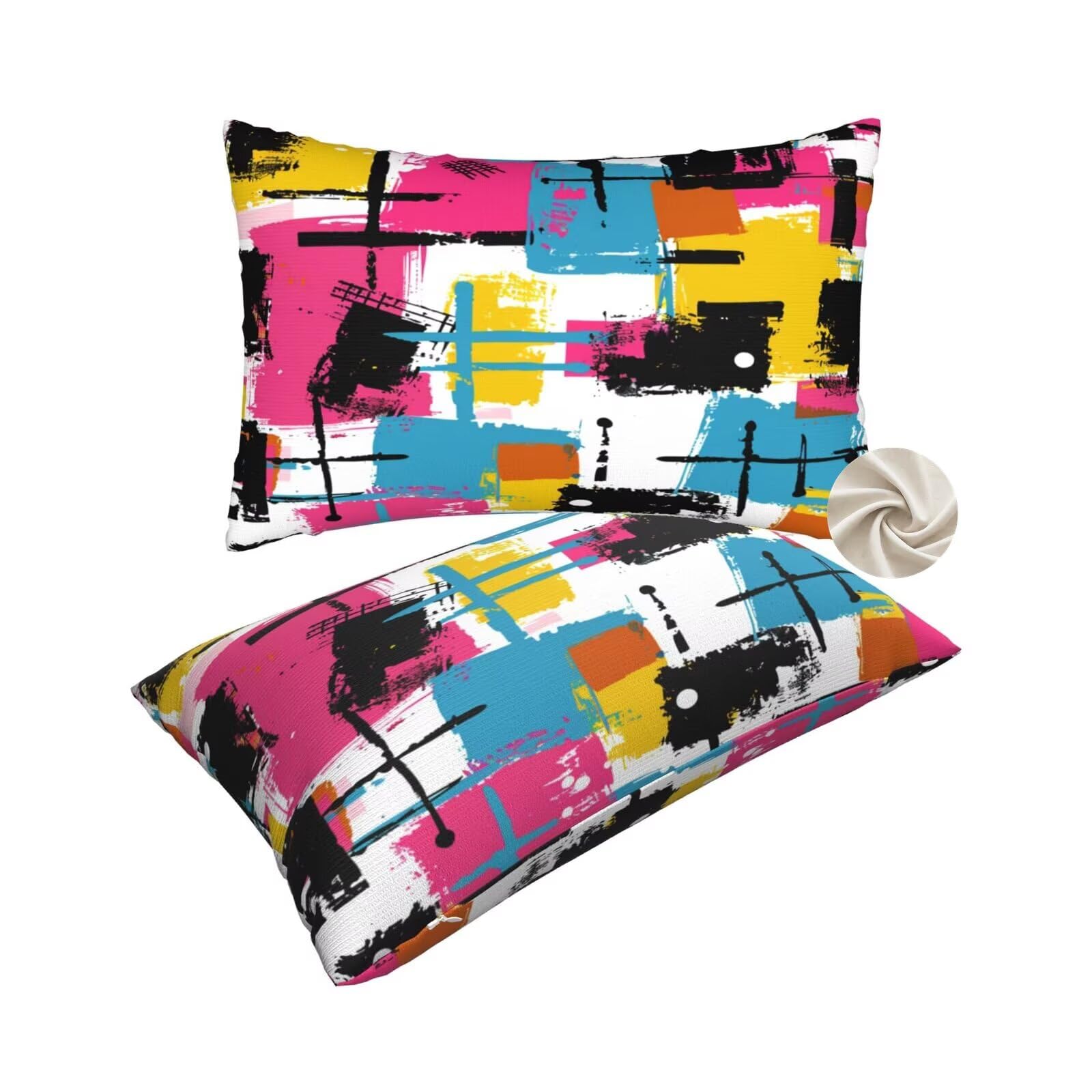 Housses de coussin 50x80 cm la lune en lot de 2 pour canapé et lit