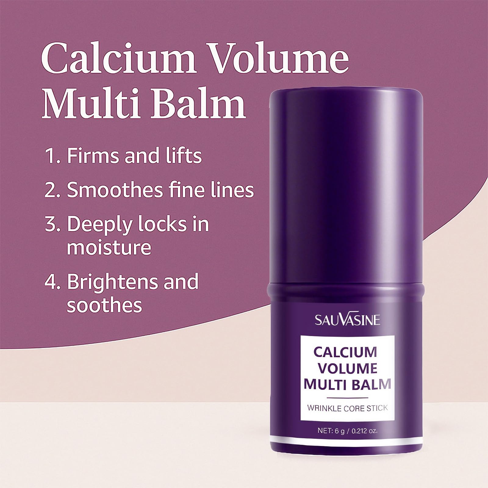 1 Stick Cura Occhi con Calcio e Collagene, Balsamo Multi-Volume Rassodante, Levigante e Idratazione Intensiva, balsamo calcio Per Occhi, Collo e Viso, Riduce Rughe e Linee Sottili