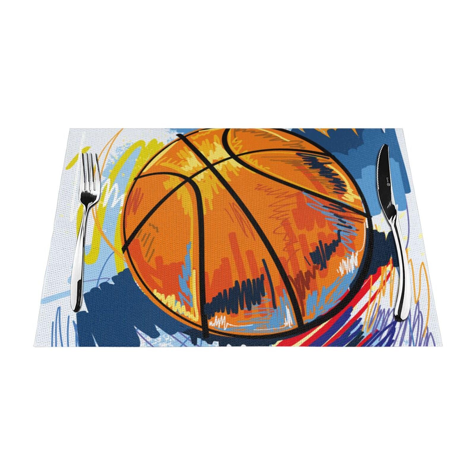 Set de table imprimé basket pour repas de famille et soirées sportives - Lot de 6 PVC