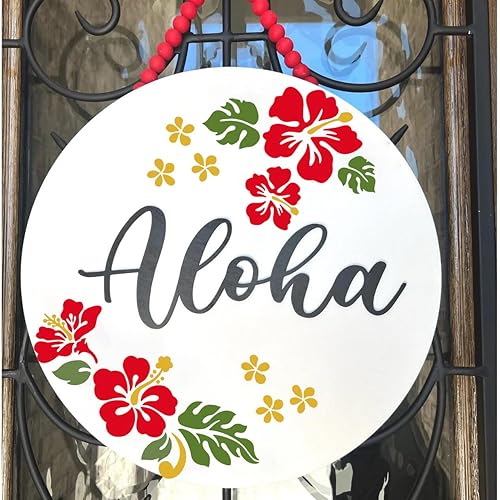 Miniatura 4 de Plantillas de hibisco plantillas de flores tropicales de 6 pulgadas plantillas de dibujo de flores hawaianas plantillas de pintura para pared de