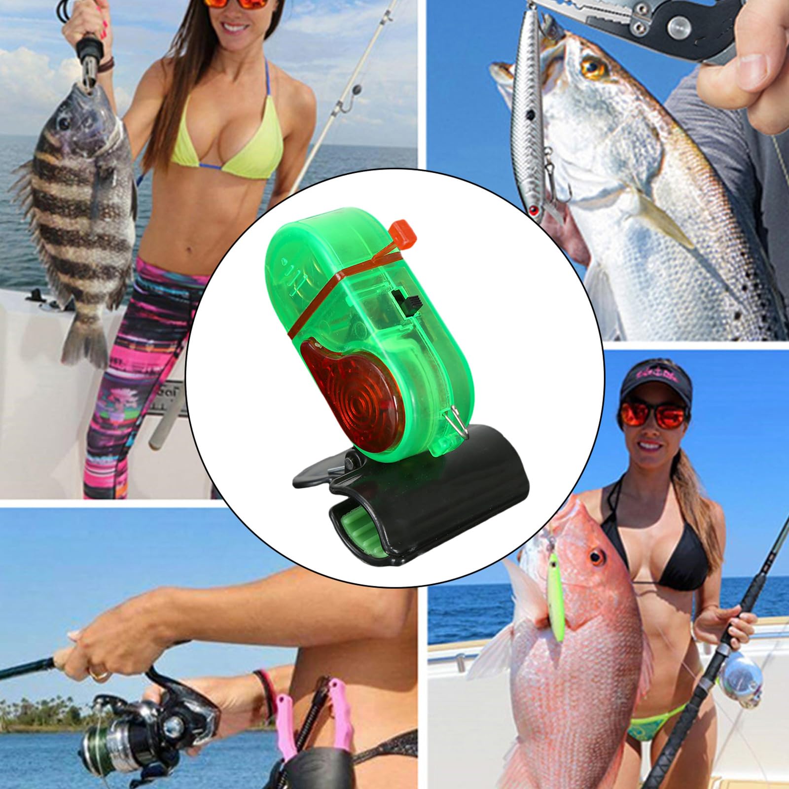 Oxxggkao Sensitive Fishing Bites Alarm for Most Fishing Rod Multi Angles Adjustable Fishing Alarms Indicators with Sound & Light