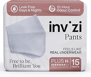 Invizi Pants Plus Large – Pull-Up Incontinence Pants for Adults with High Absorbency, Breathable Comfort, Odour & Leak Protection – Discreet Underwear-Style Protection (15 Count)