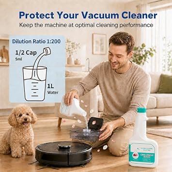 Floor Cleaning Solution Compatible with Eufy RoboVac Omni C20/X8 Pro /X9 Pro/X10 Omni/G Series/L Series, Plant-Based,Residue and Streak Free,Safe for Hard Floors & Pets