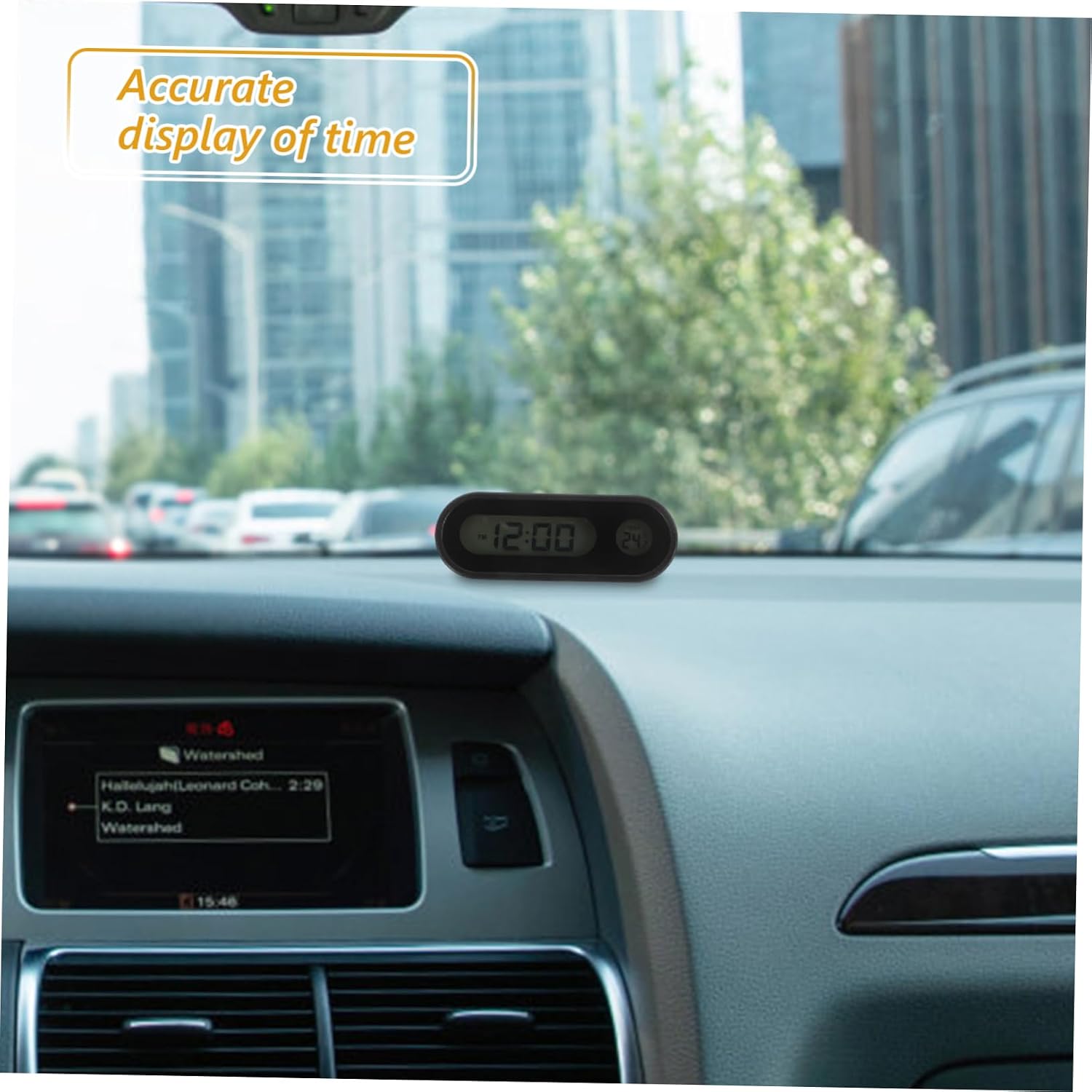 Mini Clock with Temperature Display Backlit Small Electronic Dashboard Clock for Accurate Timekeeping for Car Desk and Home
