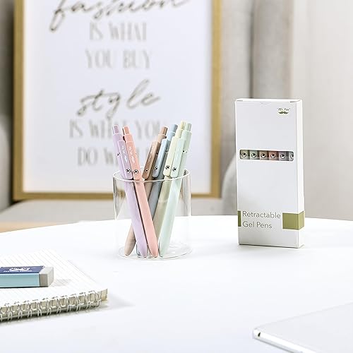 Miniatura 8 de Mr. Pen - Bolígrafos de gel retráctiles, paquete de 6, barriles pastel, bolígrafos de gel negros, de secado rápido, bolígrafos de gel de punta fina
