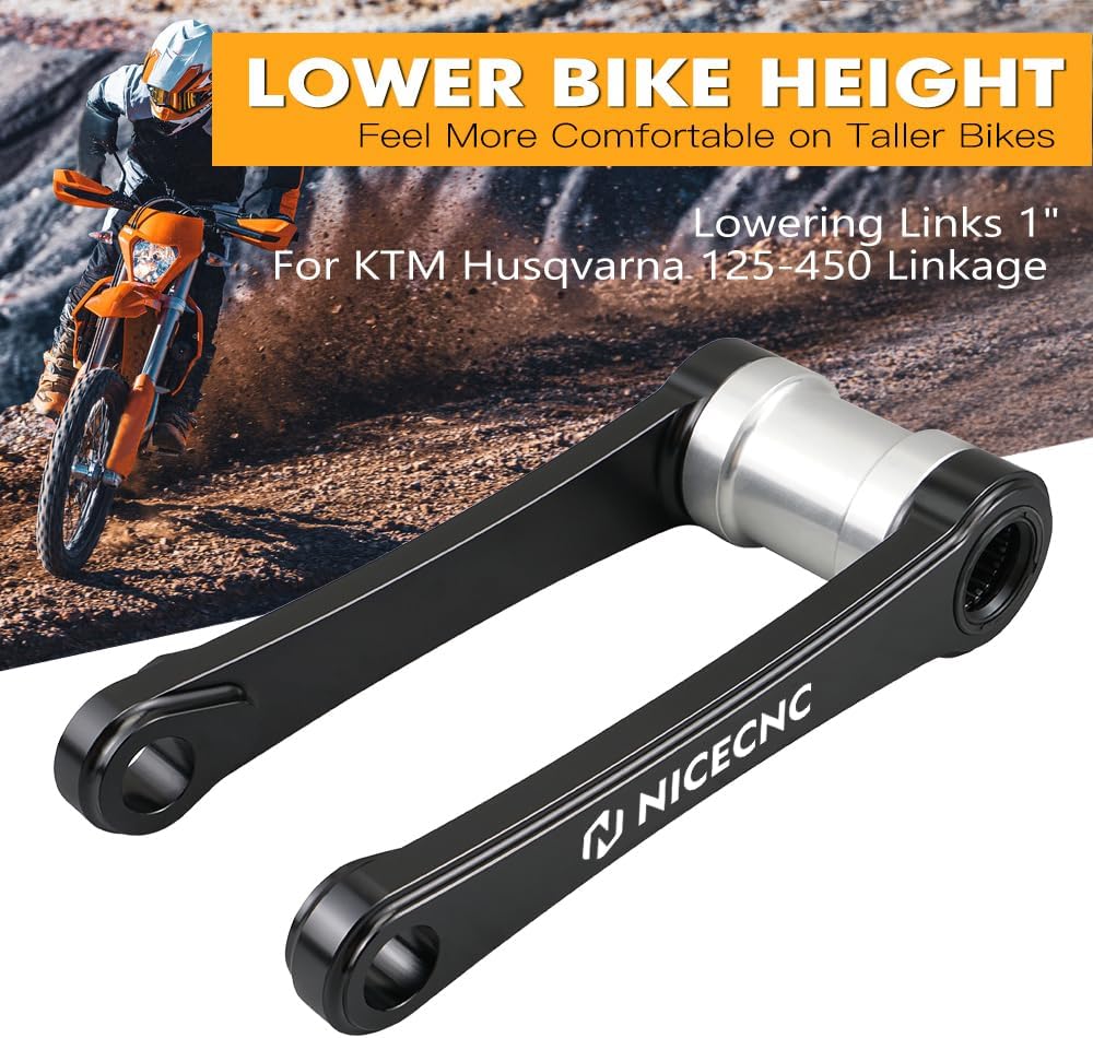 NICECNC Black Aluminum Lowering Suspension Linkage ARM Adjustable Lowering Link Compatible with GasGas EC250 EC300 EC250F EC350F EX250F EX300 EX450F 2021-2023 MC350F EX250 2022-2023 See Fitment