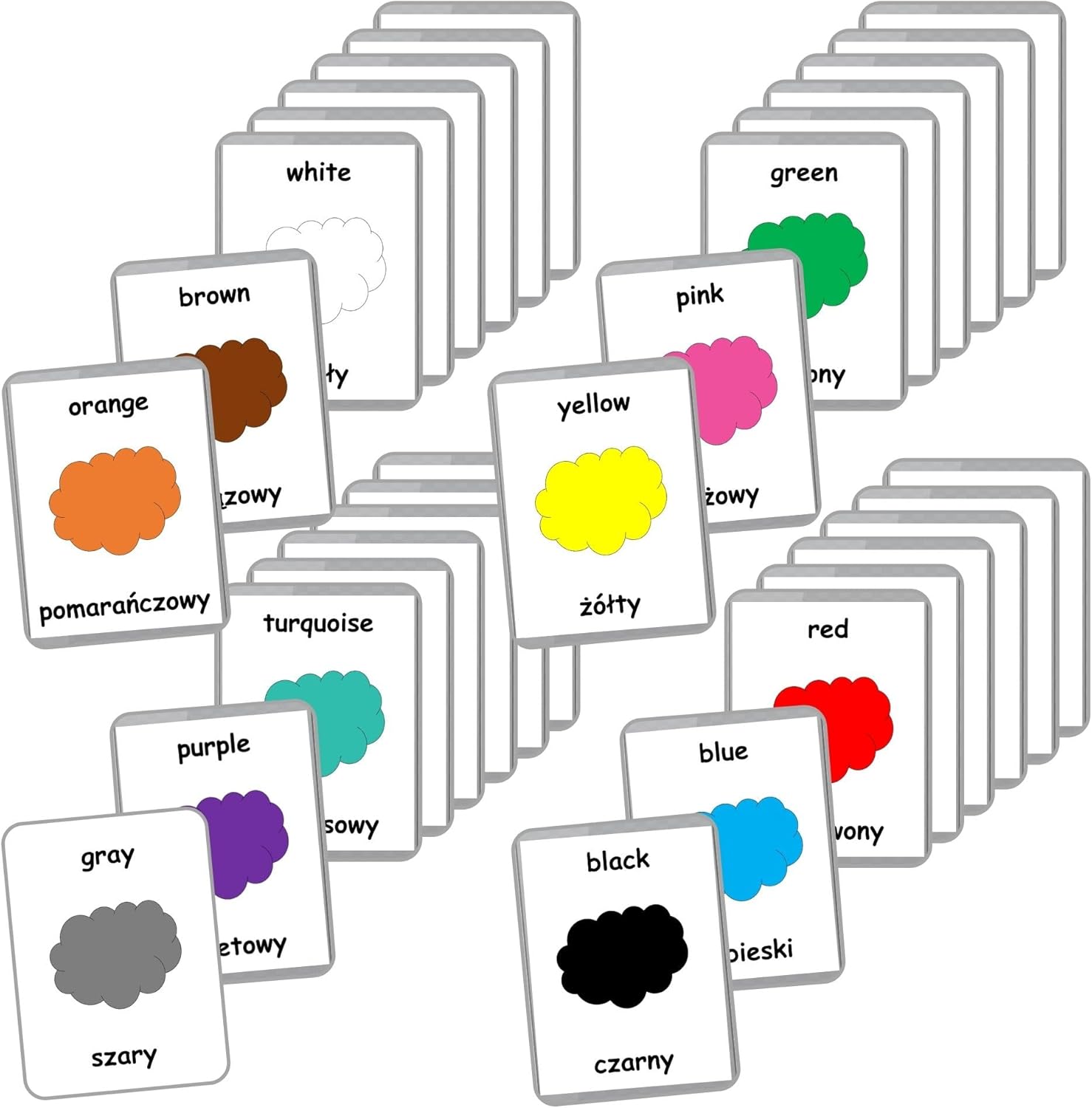 Polish English Bilingual Flash Cards | Laminated Flash Cards | Montessori Cards | Choose Your Set (Antonyms)