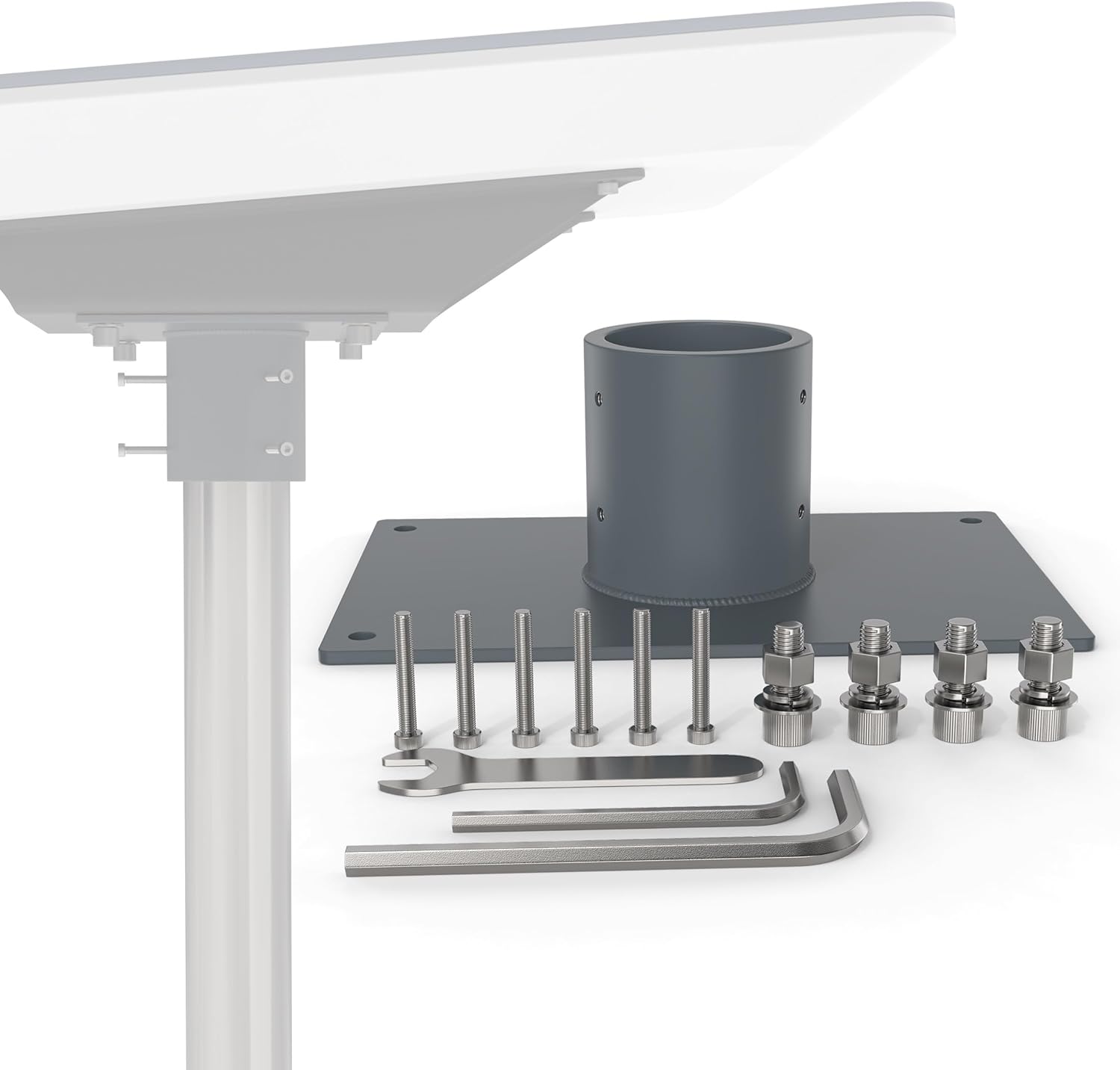 Starlink Flat High Performance Pipe Adapter, OkeMeeo Stalink RV Pole Mounting Adapter, Easy Installation, Heavy Duty Holds Up to 200LB