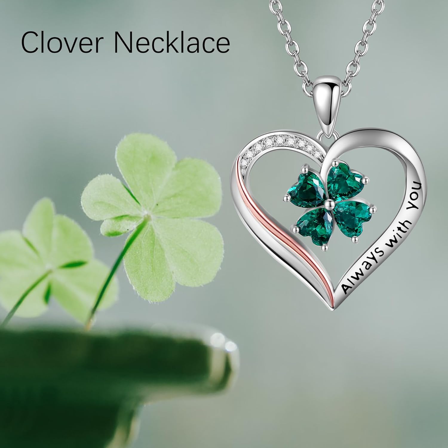 Tulip/Four-leaf clover/Hibiscus/Rose/Daisy Necklace 925 Sterling Silver FlowerJewelry Birthday Gifts for Women - Image 6