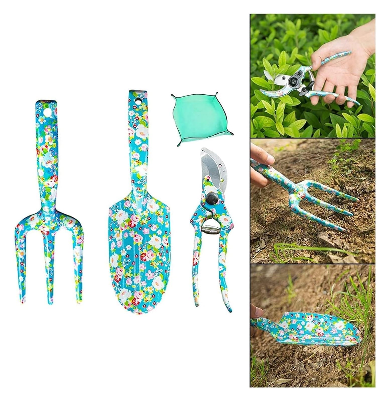 Herramientas de jardinería Juego de herramientas de jardín, suministros de jardinería bonitos y resistentes, regalos, juego de herramientas for rascar jardín de 3 piezas for macetas, excavación, exter