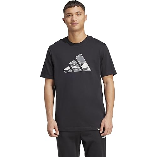 adidas Men's Camouflage Logo Graphic T-Shirt, Black, X-Large