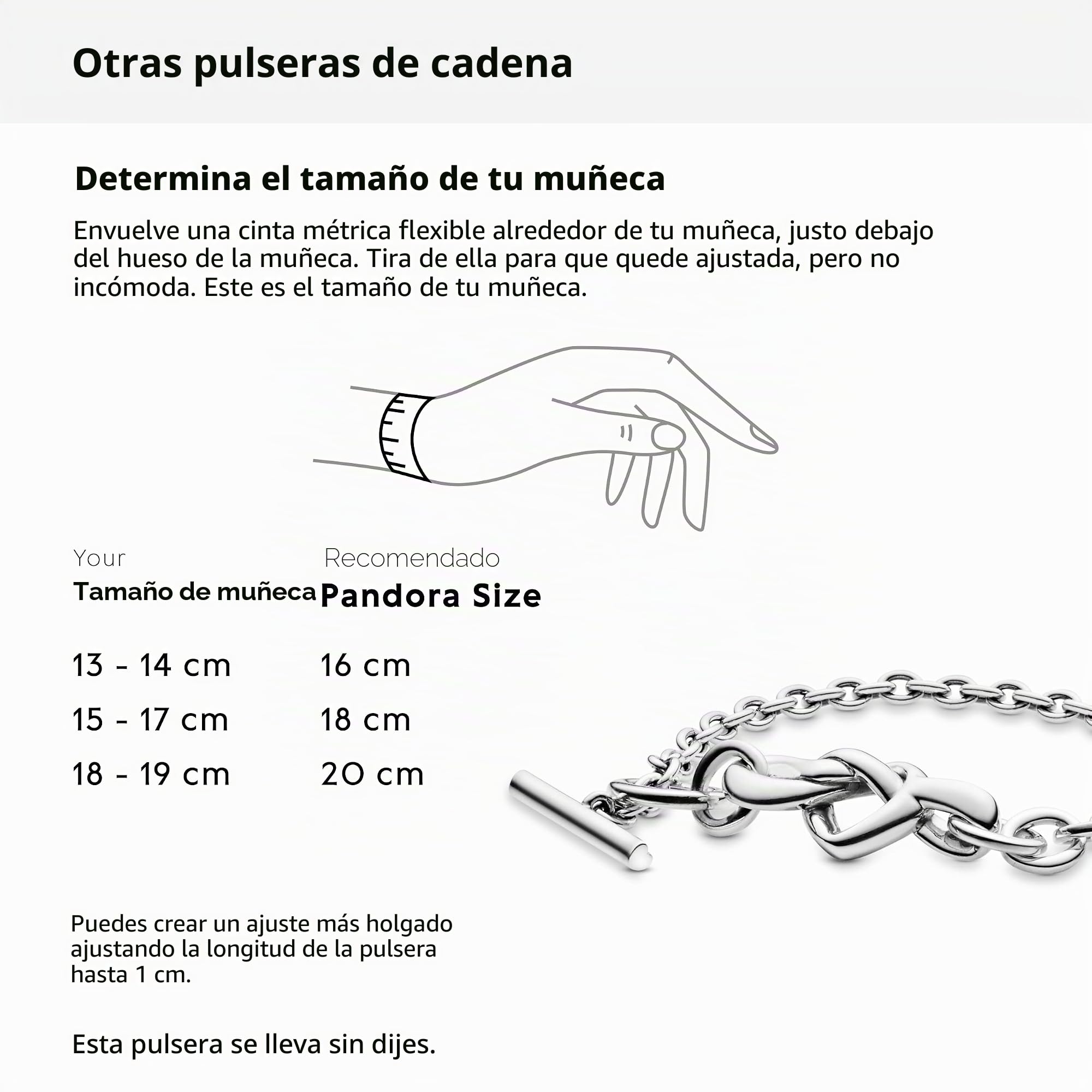 PANDORA Pulsera para Mujer Plata de Ley 925 598100